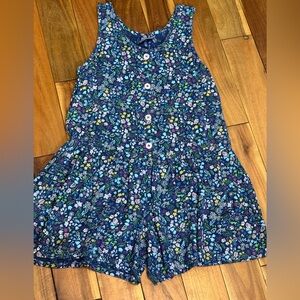 FLAPDOODLES 8 ✨ Youth sleeveless Multicolor Floral Romper great condition